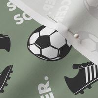 Eat Sleep Soccer - Soccer ball and cleats - sage - LAD19