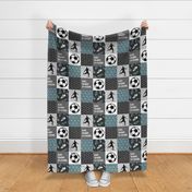 Eat. Sleep. Soccer. - mens/boys soccer wholecloth in slate - patchwork sports - LAD19