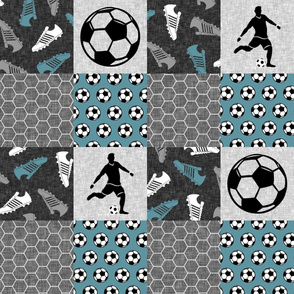 Soccer Patchwork - mens/boys soccer wholecloth in slate - sports - LAD19