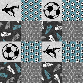 Soccer Patchwork - mens/boys soccer wholecloth in slate - sports (90)- LAD19
