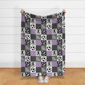 Eat. Sleep. Soccer. - womens/girl soccer wholecloth in purple - patchwork sports  - LAD19