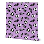 Soccer balls and cleats - purple - soccer gear - LAD19