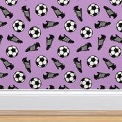 Soccer balls and cleats - purple - soccer gear - LAD19