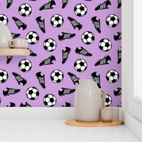 Soccer balls and cleats - purple - soccer gear - LAD19