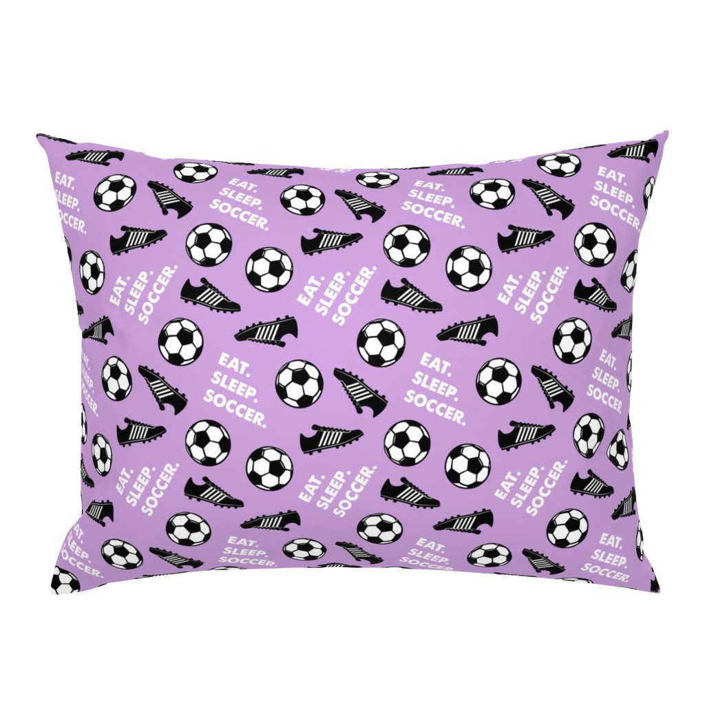 Eat Sleep Soccer - Soccer ball and cleats - purple - LAD19