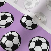 (small scale) soccer balls on purple - sports balls - LAD19