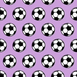 (small scale) soccer balls on purple - sports balls - LAD19