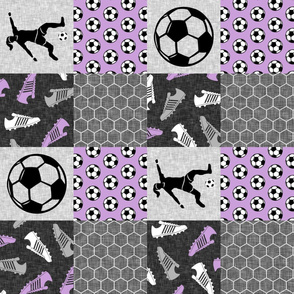 Soccer Patchwork - womens/girl soccer wholecloth in purple - sports - LAD19