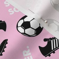 Eat Sleep Soccer - Soccer ball and cleats - pink - LAD19