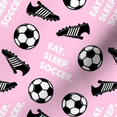 Eat Sleep Soccer - Soccer ball and cleats - pink - LAD19