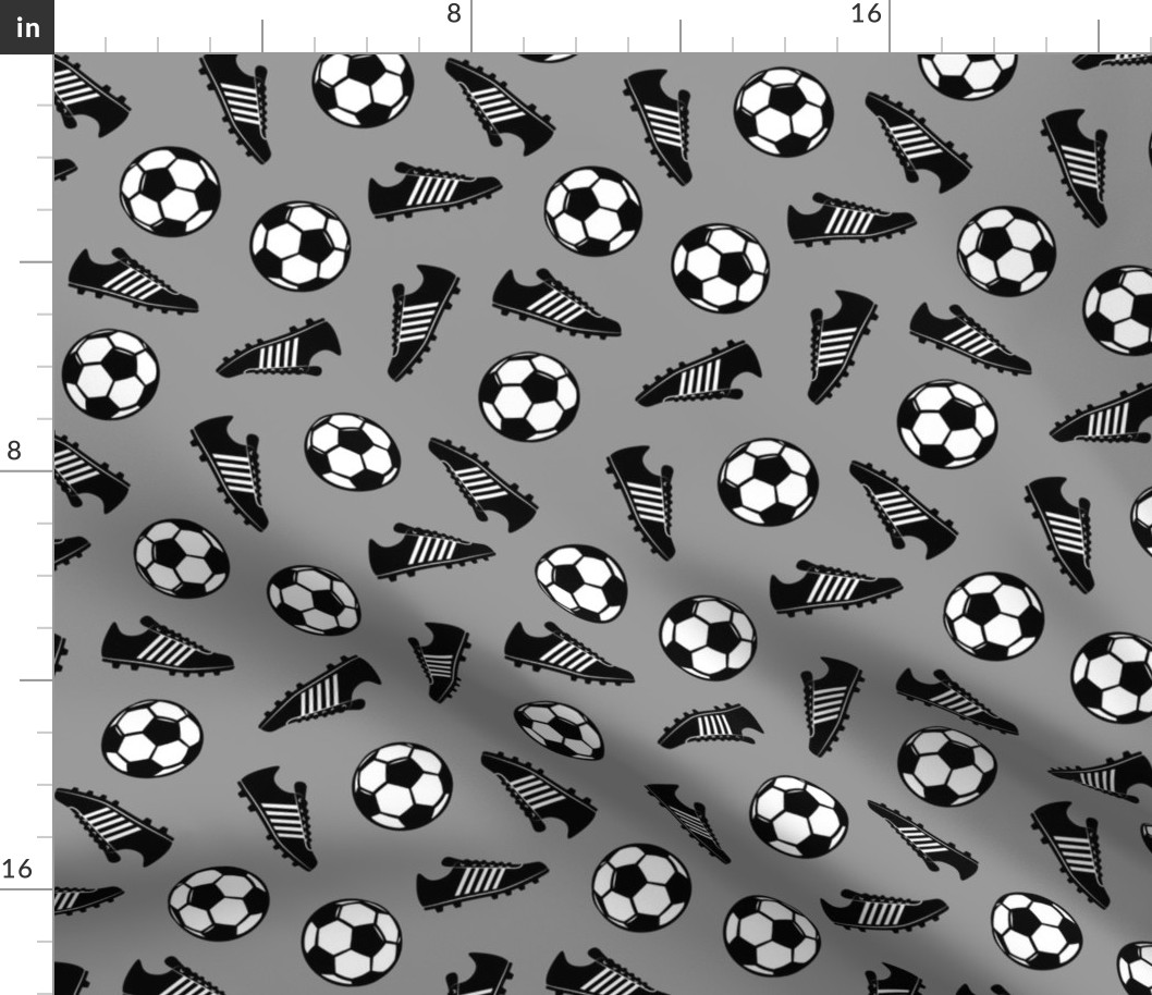 Soccer balls and cleats - grey - soccer gear - LAD19