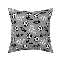 Eat Sleep Soccer - Soccer ball and cleats - grey - LAD19