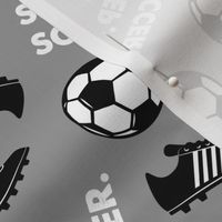 Eat Sleep Soccer - Soccer ball and cleats - grey - LAD19