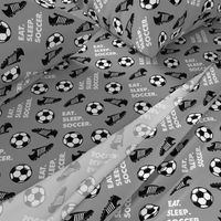 Eat Sleep Soccer - Soccer ball and cleats - grey - LAD19