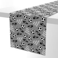 Eat Sleep Soccer - Soccer ball and cleats - grey - LAD19