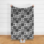 Eat. Sleep. Soccer - mens/boys soccer wholecloth in grey - patchwork sports (90) - LAD19