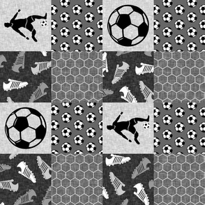 Soccer Patchwork - mens/boys soccer wholecloth in grey - sports (90) - LAD19