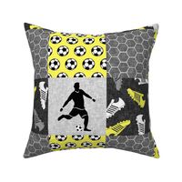 Soccer Patchwork - mens/boys soccer wholecloth in yellow - sports - LAD19