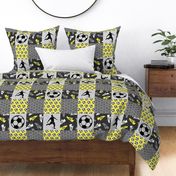 Soccer Patchwork - mens/boys soccer wholecloth in yellow - sports - LAD19
