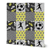 Soccer Patchwork - womens/girl soccer wholecloth in yellow - sports - LAD19