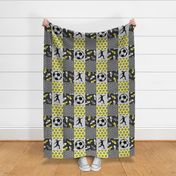 Soccer Patchwork - womens/girl soccer wholecloth in yellow - sports - LAD19