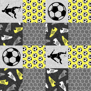 Soccer Patchwork - mens/boys soccer wholecloth in yellow (90)- sports - LAD19