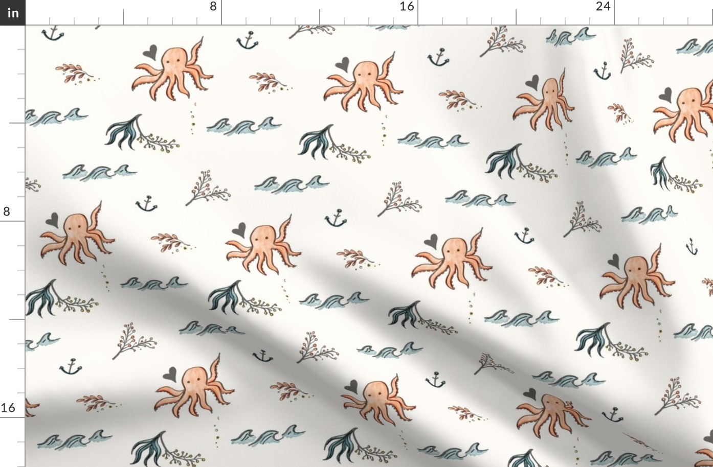 Nautical Octopus Doodle Cream