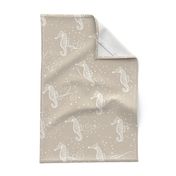 Seahorses Sing  | White + Solid Light Cream 