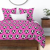 (large scale) Soccer balls on grey - sports fabric -  LAD19