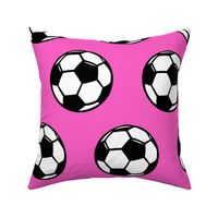 (large scale) Soccer balls on grey - sports fabric -  LAD19