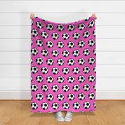 (large scale) Soccer balls on grey - sports fabric -  LAD19