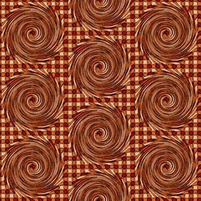 HCF9 - Medium - Hurricane in  Rusty Orange Checkered Field