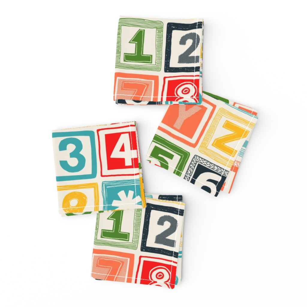 ABC square alphabet retro wood blocks