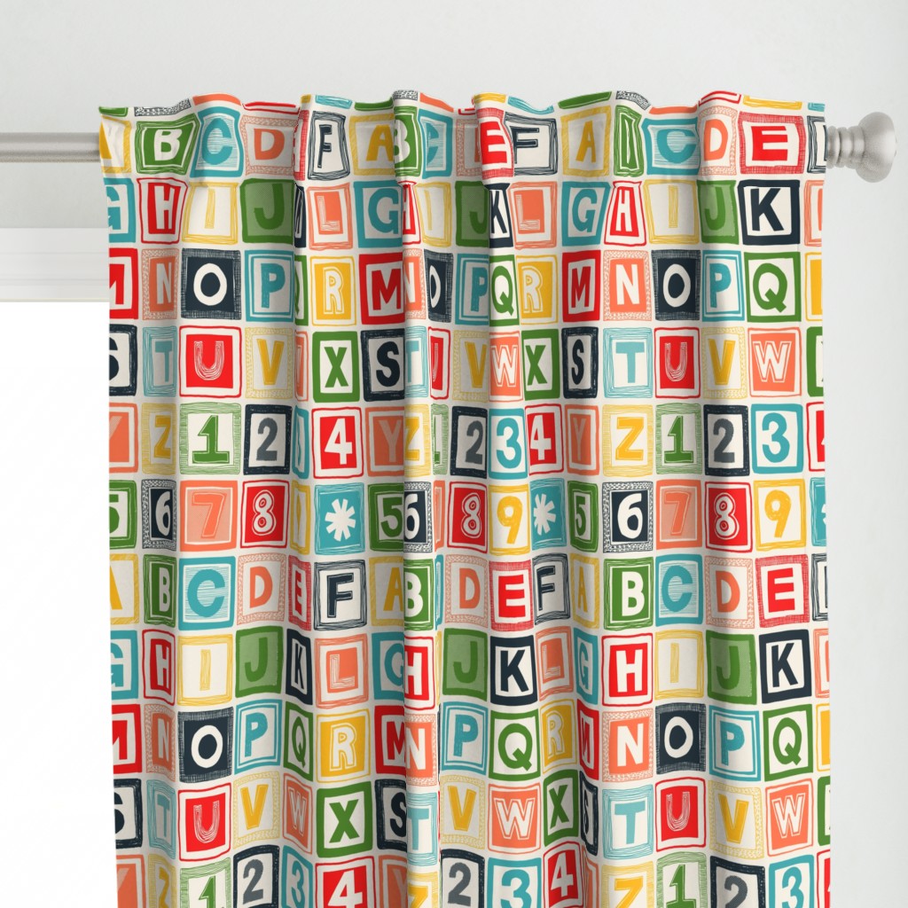 ABC square alphabet retro wood blocks