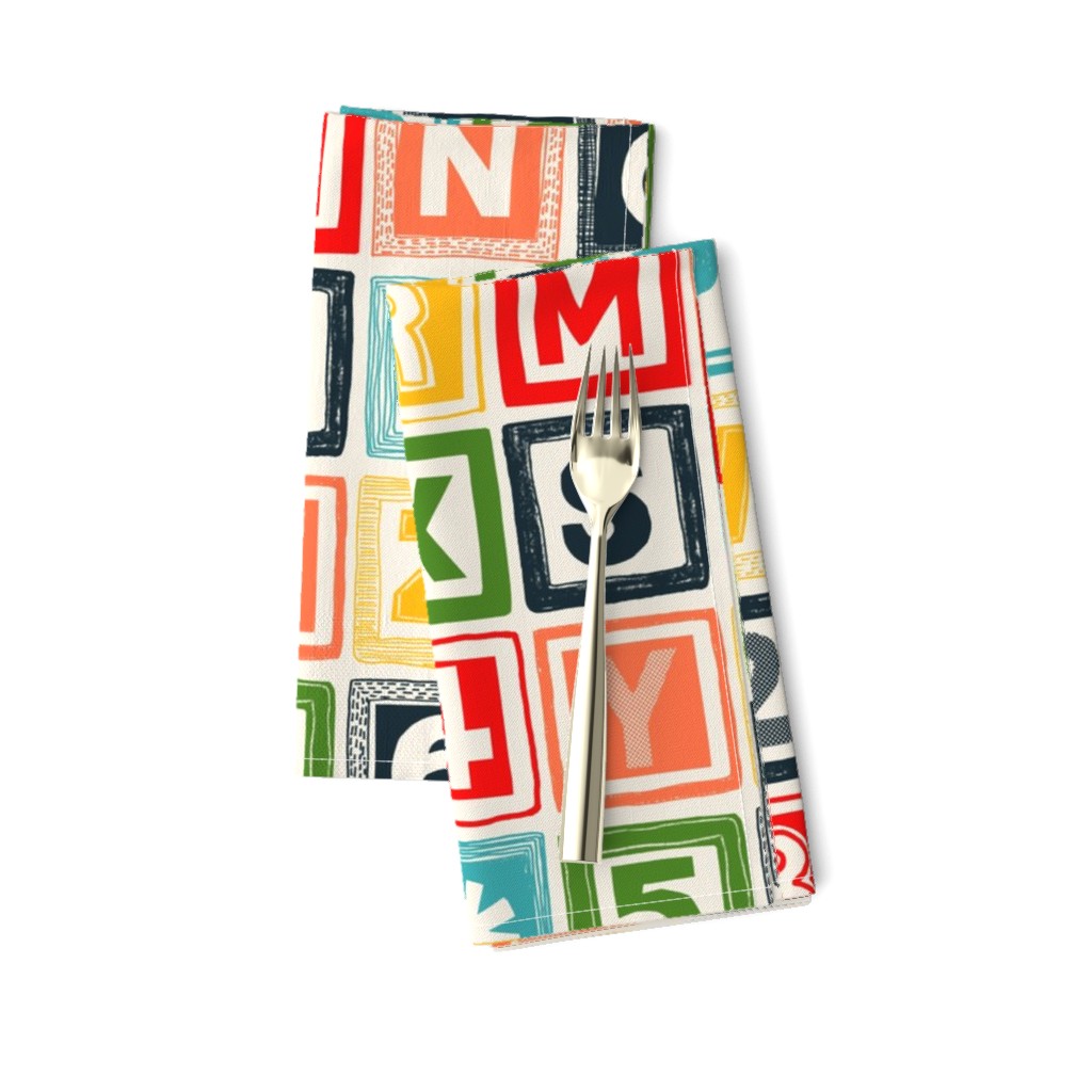 ABC square alphabet retro wood blocks