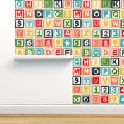 ABC square alphabet retro wood blocks