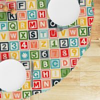 ABC square alphabet retro wood blocks