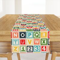 ABC square alphabet retro wood blocks