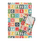 ABC square alphabet retro wood blocks