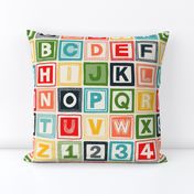 ABC square alphabet retro wood blocks