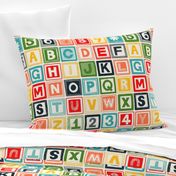 ABC square alphabet retro wood blocks