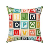 ABC square alphabet retro wood blocks