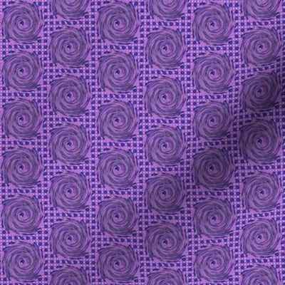 HCF1- Small - Hurricane on a Checkered Field of Lavender, Lilac and Periwinkle Blue 