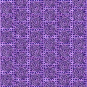 HCF1- Small - Hurricane on a Checkered Field of Lavender, Lilac and Periwinkle Blue 