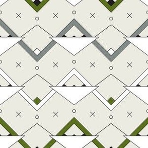 Zig Zag Triangles - Green