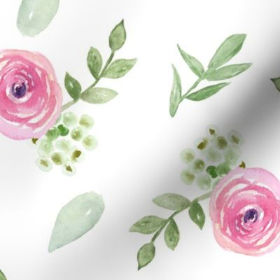 Pink Watercolor Floral 