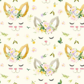 Bunnies and Spring Florals // Pearl Cream