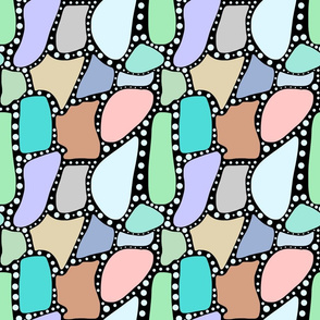 Pastel Crazy Stone #5 - baby blue spots on black, medium