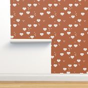 Little love & hearts valentine romance rust copper brown