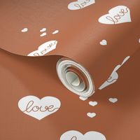 Little love & hearts valentine romance rust copper brown